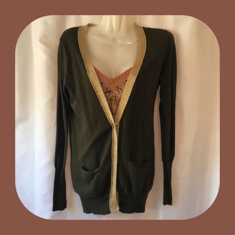J. CREW-Touch of Gold Cardigan